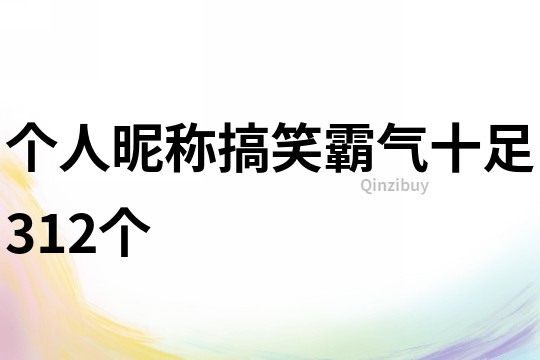 个人昵称搞笑霸气十足312个