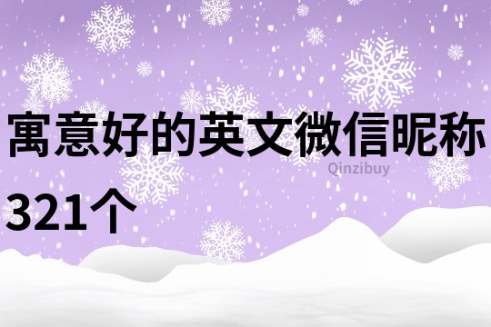 寓意好的英文微信昵称321个