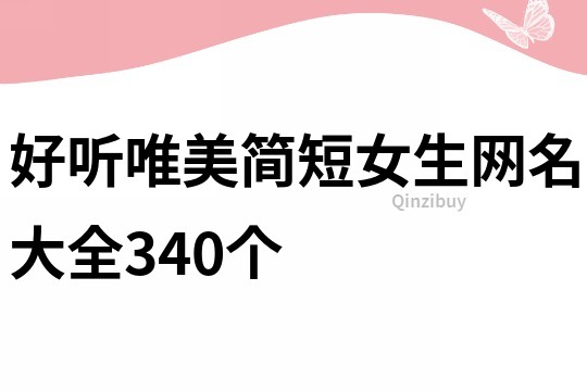 好听唯美简短女生网名大全340个