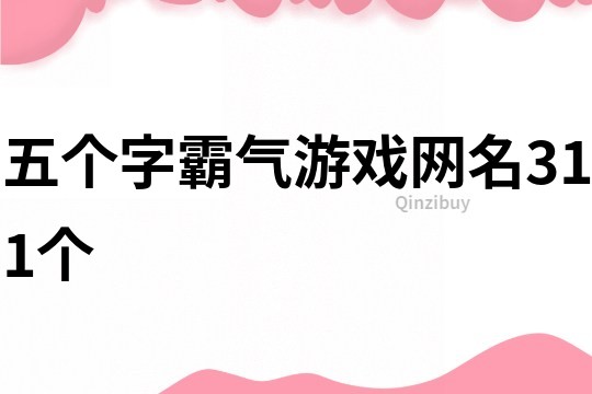 五个字霸气游戏网名311个