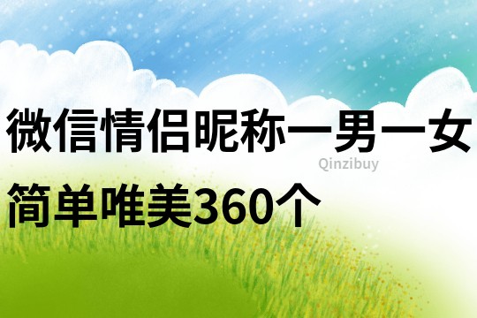 微信情侣昵称一男一女简单唯美360个