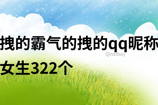 拽的霸气的拽的qq昵称女生322个