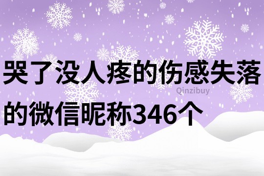 哭了没人疼的伤感失落的微信昵称346个