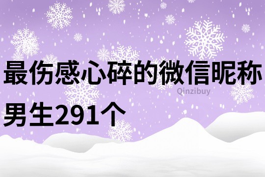 最伤感心碎的微信昵称男生291个