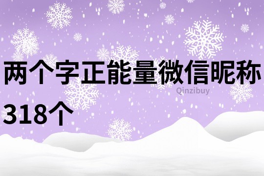 两个字正能量微信昵称318个