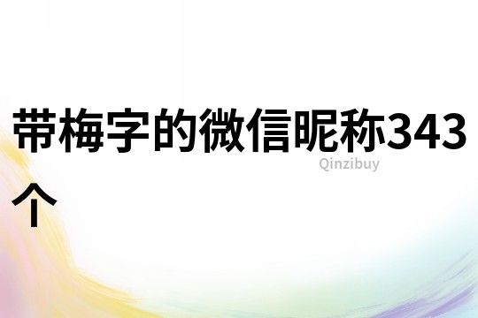 带梅字的微信昵称343个