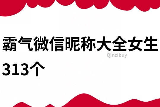 霸气微信昵称大全女生313个