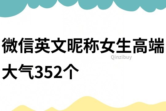 微信英文昵称女生高端大气352个