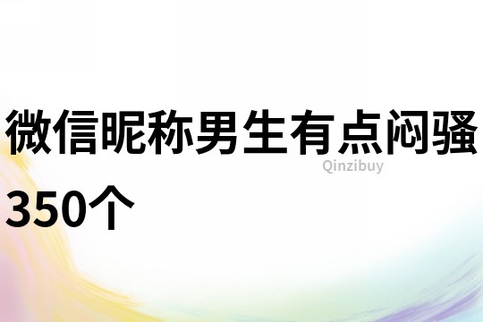 微信昵称男生有点闷骚350个