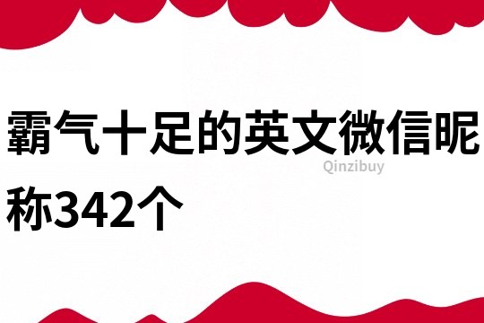 霸气十足的英文微信昵称342个