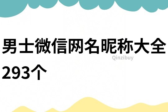 男士微信网名昵称大全293个