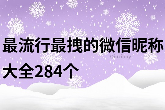 最流行最拽的微信昵称大全284个