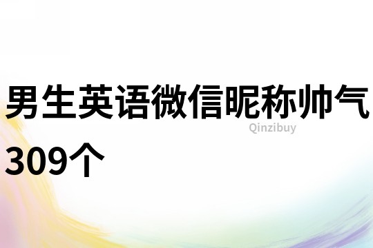 男生英语微信昵称帅气309个