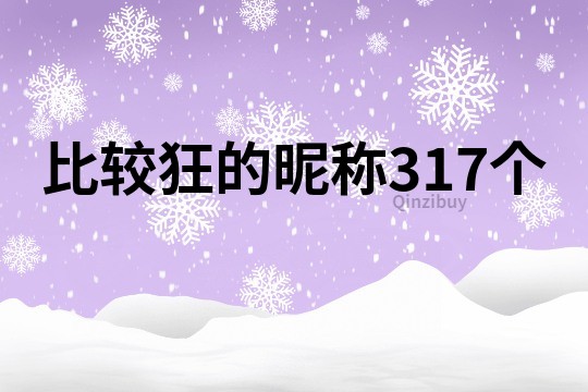 比较狂的昵称317个