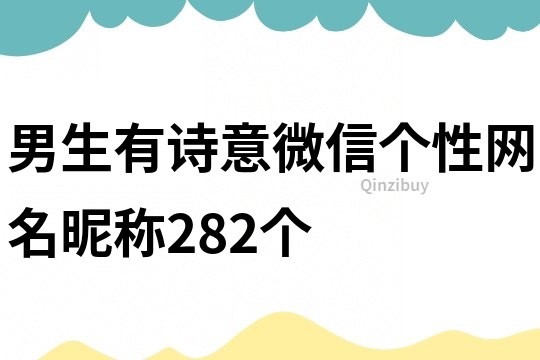 男生有诗意微信个性网名昵称282个