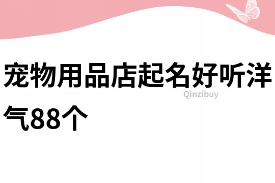 宠物用品店起名好听洋气88个