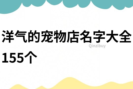 洋气的宠物店名字大全155个