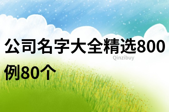 公司名字大全精选800例80个