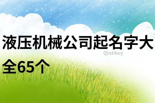 液压机械公司起名字大全65个