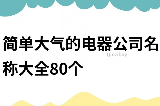 简单大气的电器公司名称大全80个