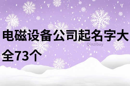 电磁设备公司起名字大全73个