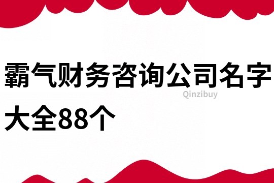 霸气财务咨询公司名字大全88个