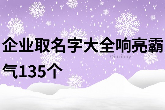 企业取名字大全响亮霸气135个