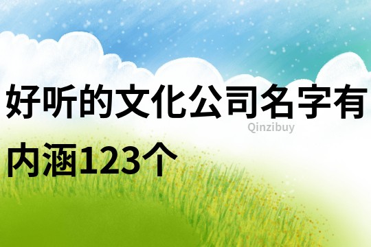 好听的文化公司名字有内涵123个