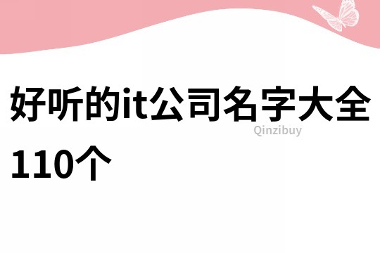 好听的it公司名字大全110个