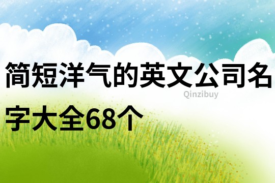 简短洋气的英文公司名字大全68个