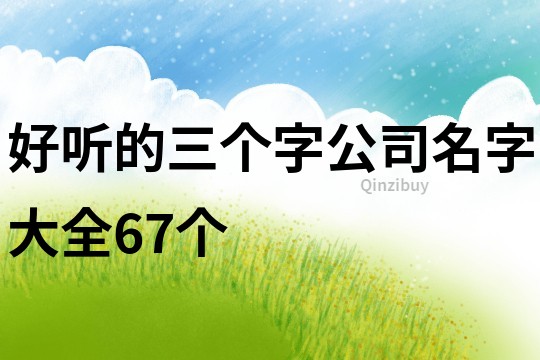 好听的三个字公司名字大全67个