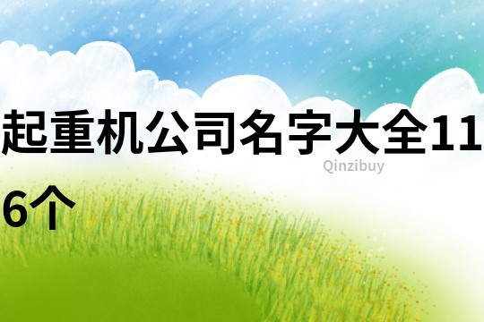 起重机公司名字大全116个