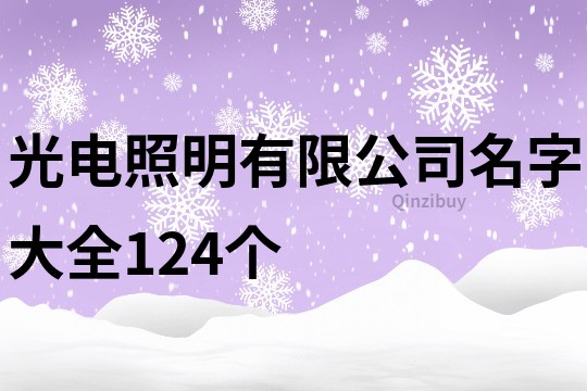 光电照明有限公司名字大全124个