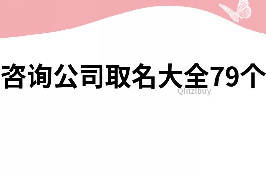 咨询公司取名大全79个