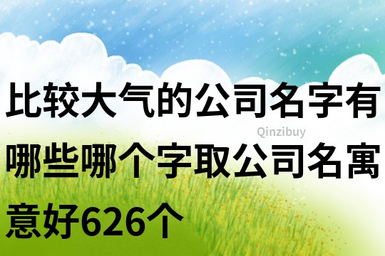 比较大气的公司名字有哪些,哪个字取公司名寓意好626个