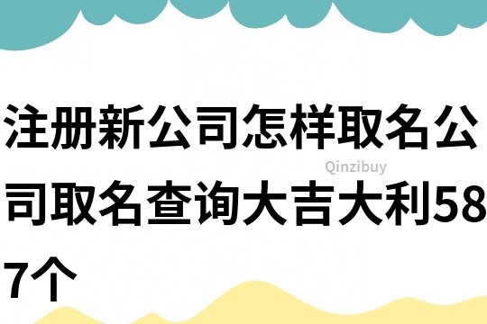 注册新公司怎样取名,公司取名查询大吉大利587个