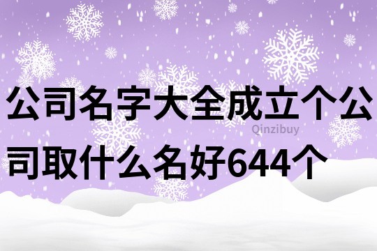 公司名字大全,成立个公司取什么名好644个