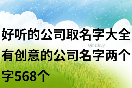 好听的公司取名字大全,有创意的公司名字两个字568个