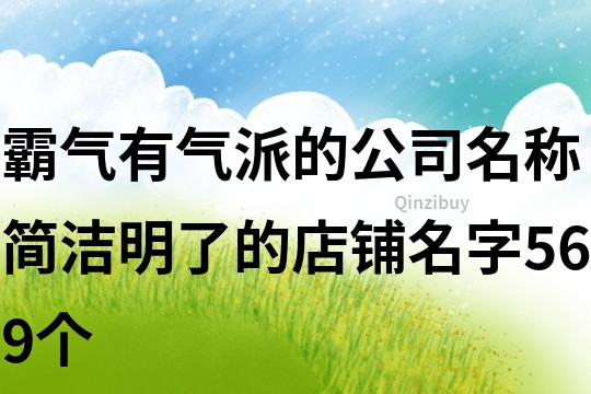 霸气有气派的公司名称,简洁明了的店铺名字569个