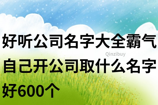 好听公司名字大全霸气,自己开公司取什么名字好600个