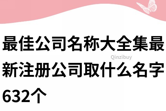 最佳公司名称大全集最新,注册公司取什么名字632个