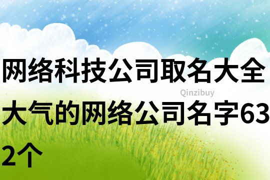 网络科技公司取名大全,大气的网络公司名字632个