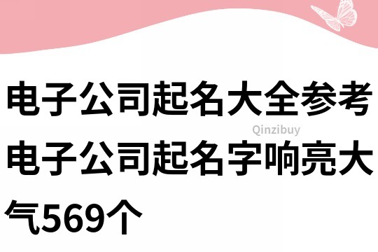 电子公司起名大全参考,电子公司起名字响亮大气569个