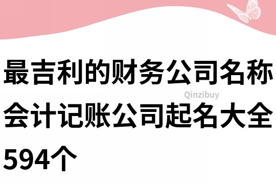 最吉利的财务公司名称,会计记账公司起名大全594个