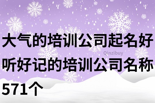 大气的培训公司起名,好听好记的培训公司名称571个