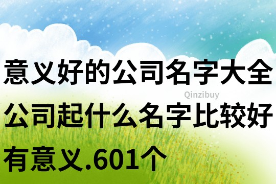 意义好的公司名字大全,公司起什么名字比较好有意义.601个