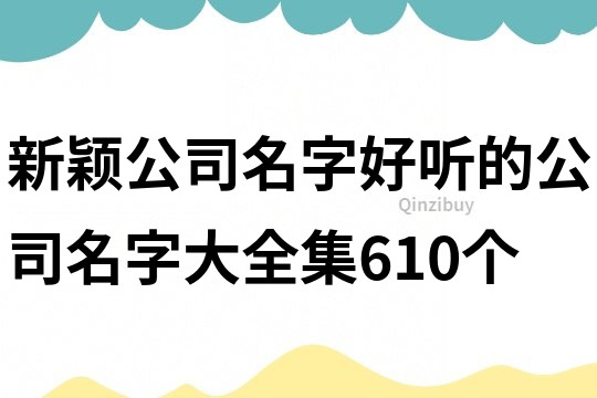 新颖公司名字,好听的公司名字大全集610个