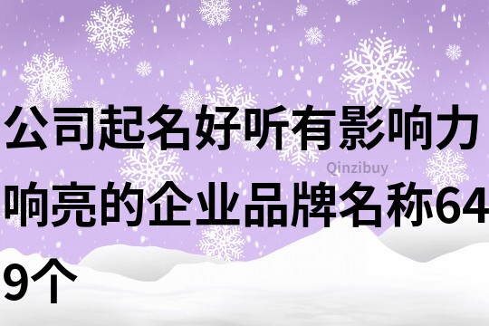 公司起名好听有影响力,响亮的企业品牌名称649个