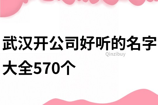 武汉开公司好听的名字大全570个