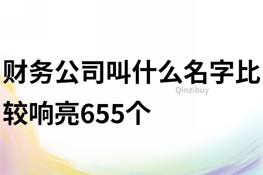 财务公司叫什么名字比较响亮655个